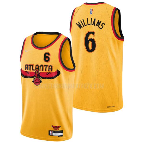 camiseta atlanta hawks de la lou williams 6 hombres amarillo 75 aniversario city edition 2021-22