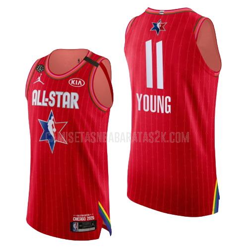 camiseta atlanta hawks de la trae young 11 hombres rojo nba all-star 2020
