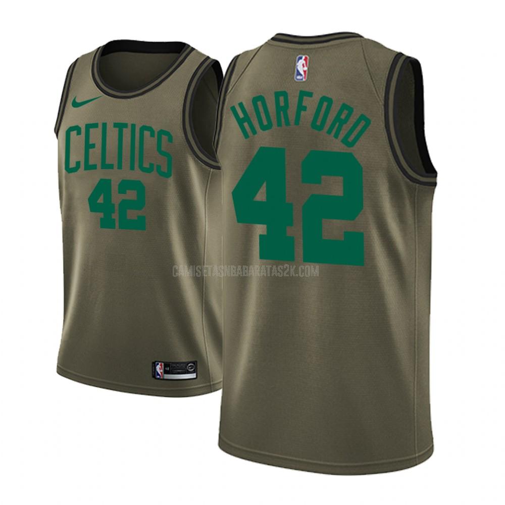 camiseta boston celtics de la al horford 42 hombres verde militar edición de moda