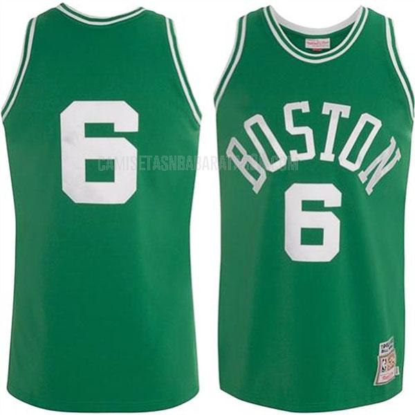 camiseta boston celtics de la bill russell 6 hombres verde authentic 1962-63
