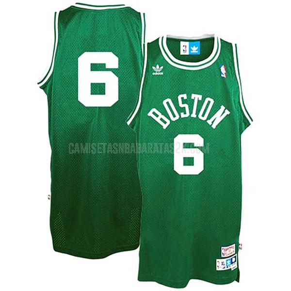 camiseta boston celtics de la bill russell 6 hombres verde hardwood classics