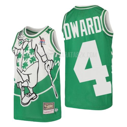 camiseta boston celtics de la carsen edwards 4 niños verde hardwood classics big face