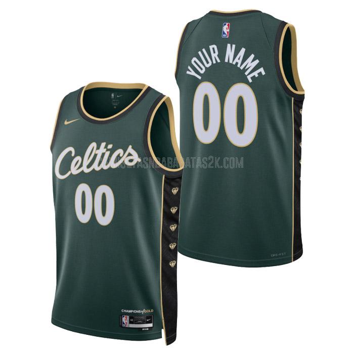 camiseta boston celtics de la custom hombre negro city edition 2023