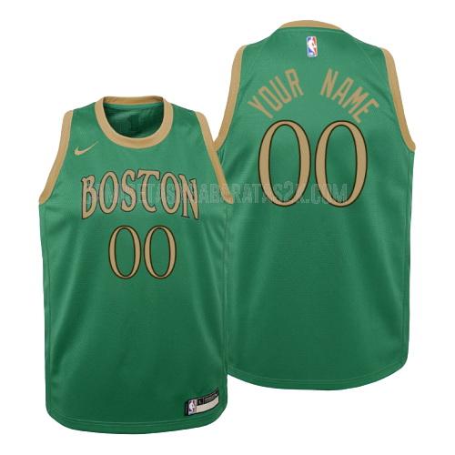 camiseta boston celtics de la custom niños verde numero blanco 2019-20