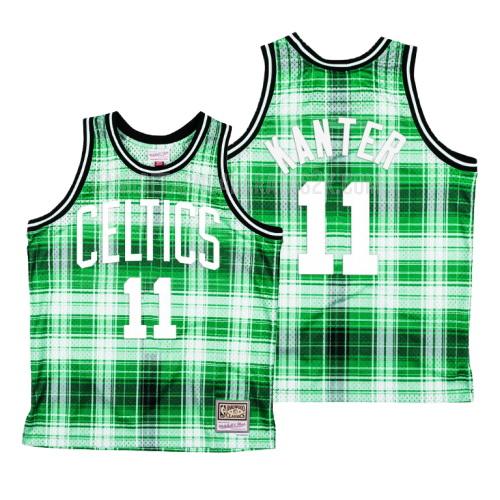 camiseta boston celtics de la enes kanter 11 hombres verde hardwood classics
