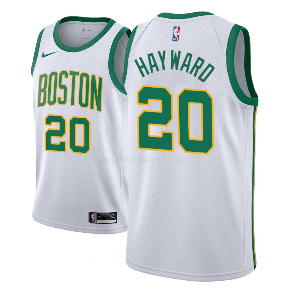 camiseta boston celtics de la gordon hayward 20 hombres blanco edición city