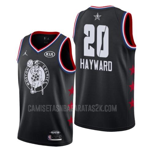 camiseta boston celtics de la gordon hayward 20 hombres negro nba all-star 2019