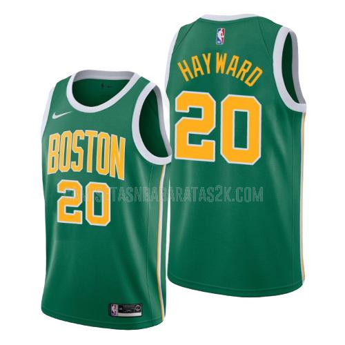 camiseta boston celtics de la gordon hayward 20 hombres verde edición earned