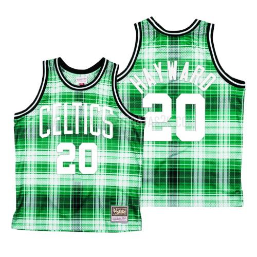 camiseta boston celtics de la gordon hayward 20 hombres verde hardwood classics