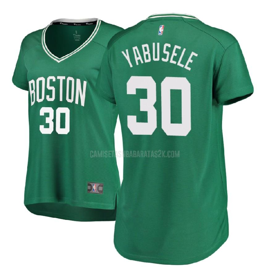 camiseta boston celtics de la guerschon yabusele 30 mujer verde icon 2017-18
