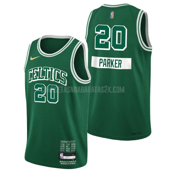 camiseta boston celtics de la jabari parker 20 hombres verde 75 aniversario city edition 2021-22