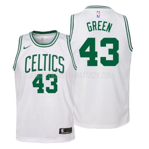 camiseta boston celtics de la javonte green 43 niños blanco verde association