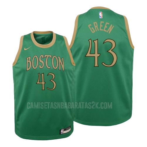 camiseta boston celtics de la javonte green 43 niños verde numero blanco 2019-20