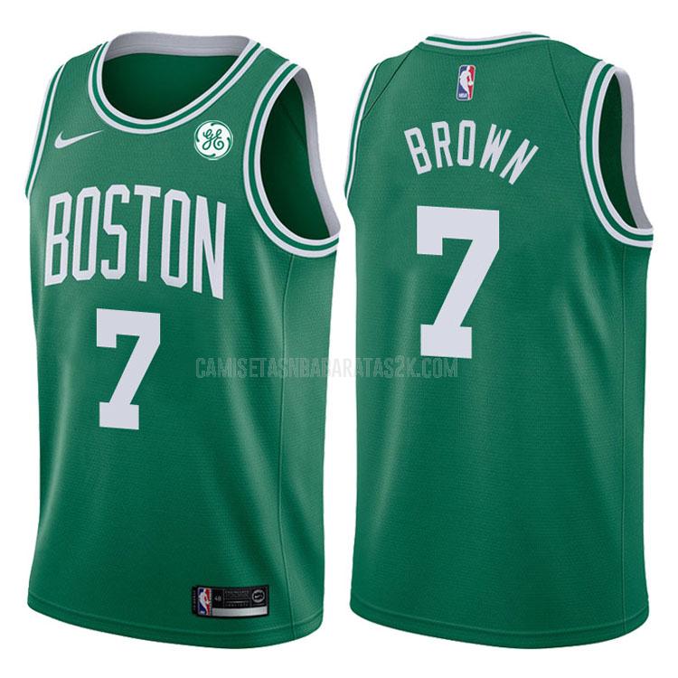 camiseta boston celtics de la jaylen brown 7 hombres verde icon 2017-18