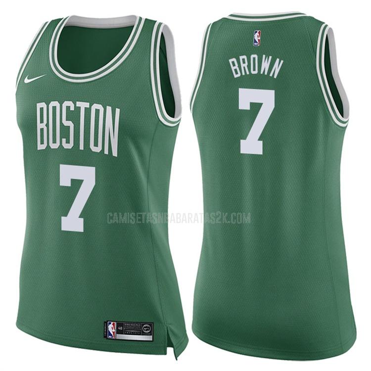camiseta boston celtics de la jaylen brown 7 mujer verde icon 2017-18