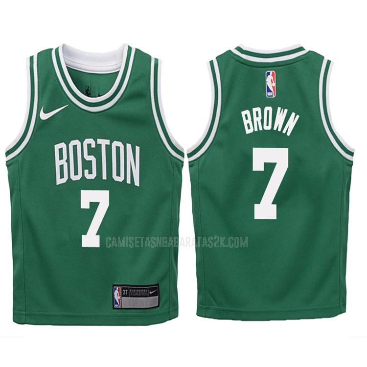 camiseta boston celtics de la jaylen brown 7 niños verde icon 2017-18