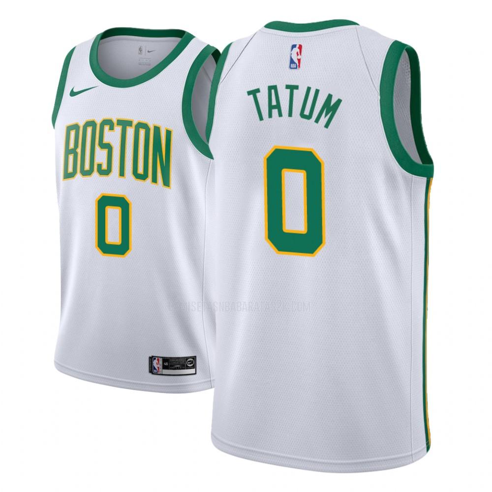 camiseta boston celtics de la jayson tatum 0 hombres blanco edición city