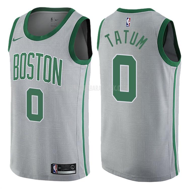 camiseta boston celtics de la jayson tatum 0 hombres gris edición city