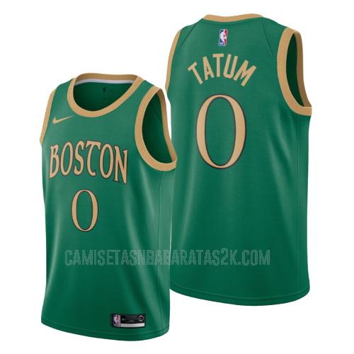 camiseta boston celtics de la jayson tatum 0 hombres verde edición city 2019-20