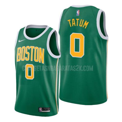 camiseta boston celtics de la jayson tatum 0 hombres verde edición earned
