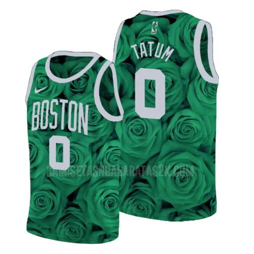 camiseta boston celtics de la jayson tatum 0 hombres verde flor rosa