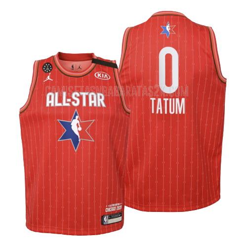 camiseta boston celtics de la jayson tatum 0 niños rojo nba all-star 2020