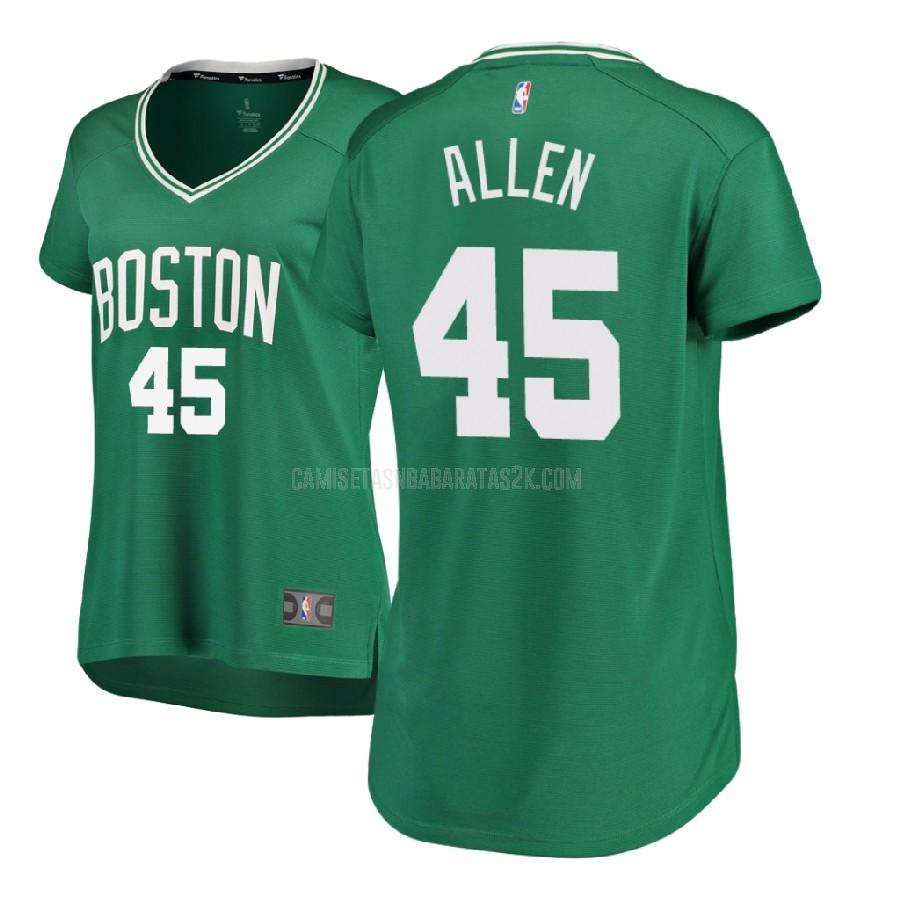 camiseta boston celtics de la kadeem allen 45 mujer verde icon 2017-18