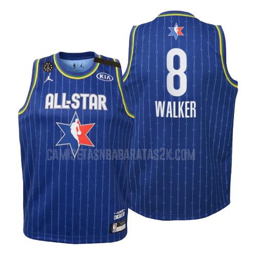 camiseta boston celtics de la kemba walker 8 niños azul nba all-star 2020