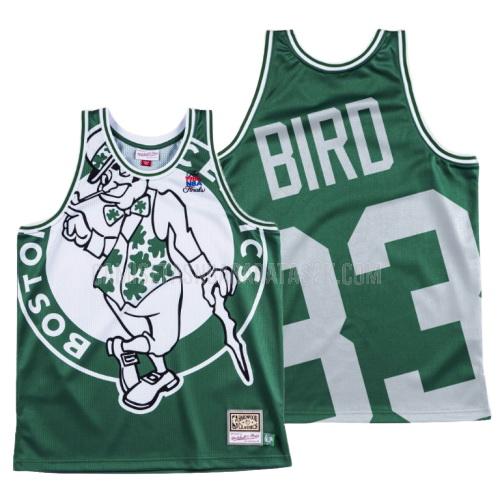camiseta boston celtics de la larry bird 33 hombres verde big face