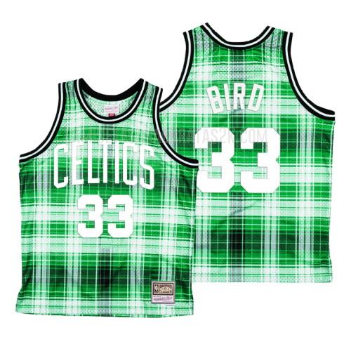camiseta boston celtics de la larry bird 33 hombres verde hardwood classics