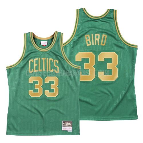camiseta boston celtics de la larry bird 33 hombres verde throwback 2020