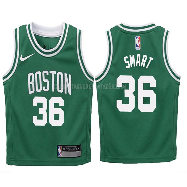 camiseta boston celtics de la marcus smart 36 niños verde icon 2017-18