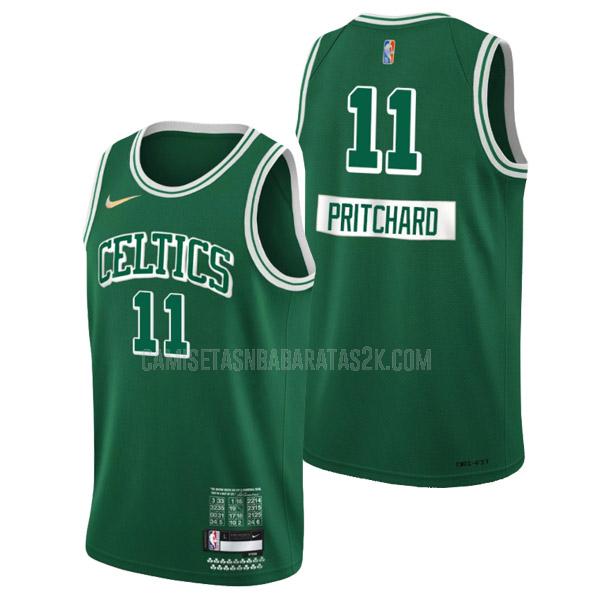 camiseta boston celtics de la payton pritchard 11 hombres verde 75 aniversario city edition 2021-22