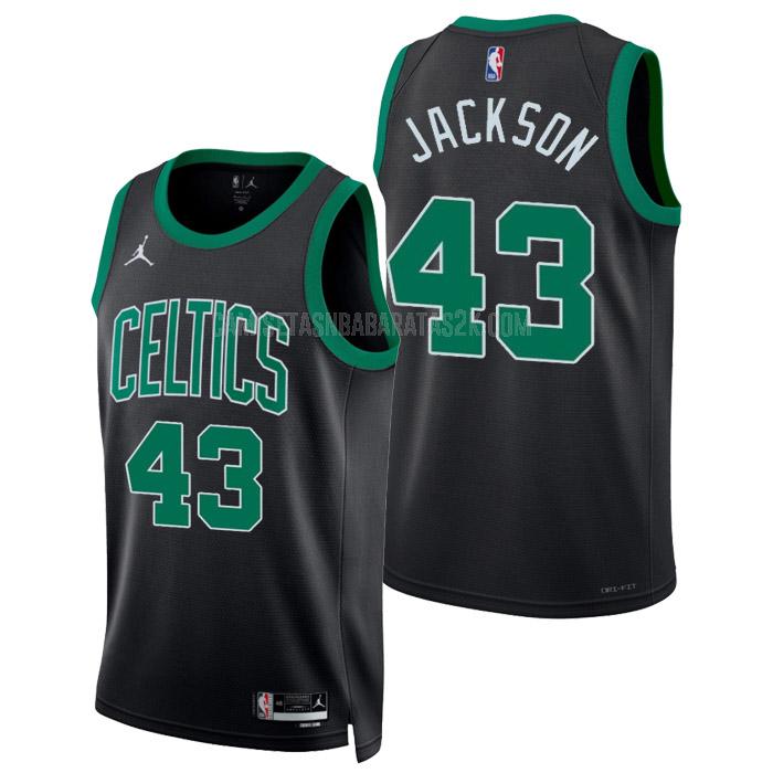 camiseta boston celtics de la robert justin jackson 43 hombres negro statement edition 2022-23