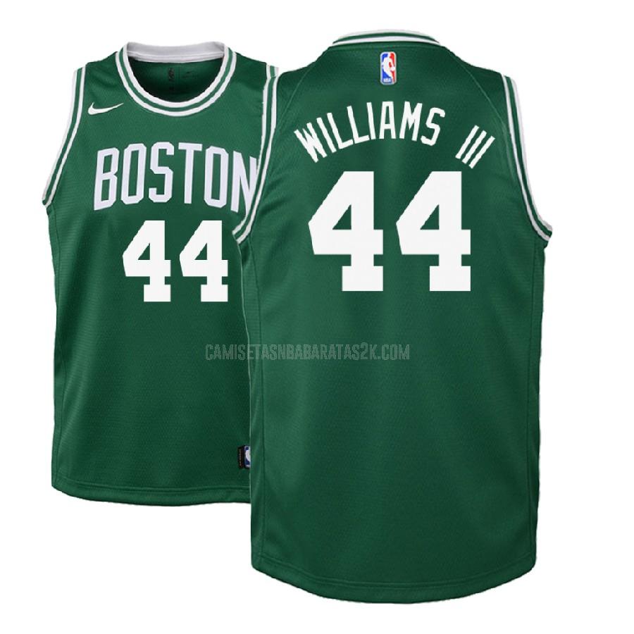 camiseta boston celtics de la robert williams 44 niños verde icon 2018 nba draft