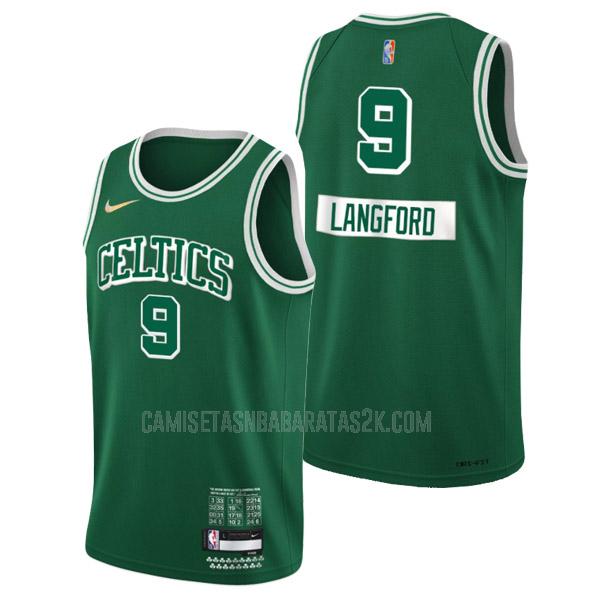 camiseta boston celtics de la romeo langford 9 hombres verde 75 aniversario city edition 2021-22