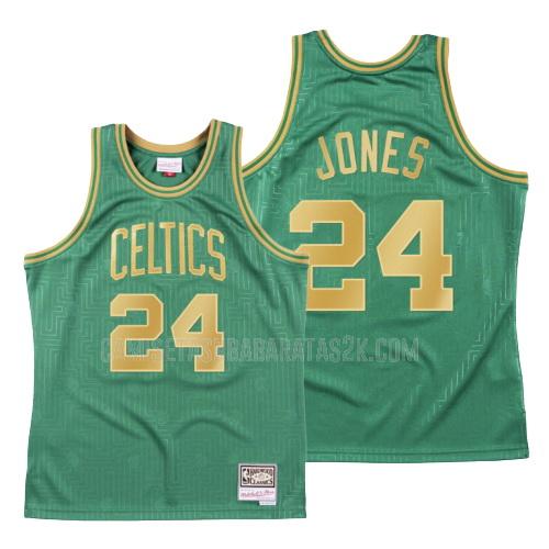 camiseta boston celtics de la sam jones 24 hombres verde throwback 2020