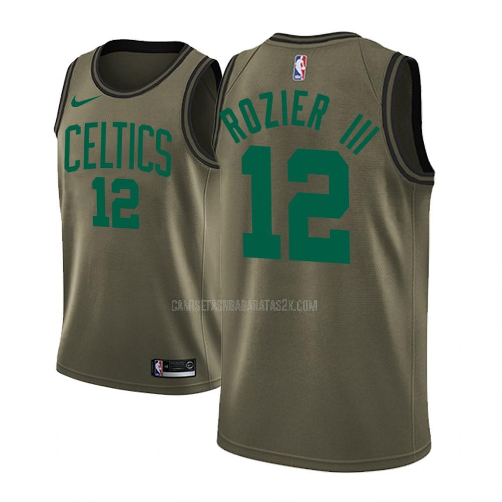 camiseta boston celtics de la terry rozier 12 hombres verde militar edición de moda