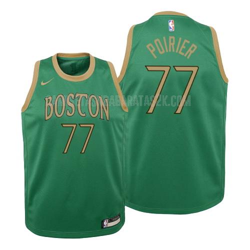 camiseta boston celtics de la vincent poirier 77 niños verde numero blanco 2019-20