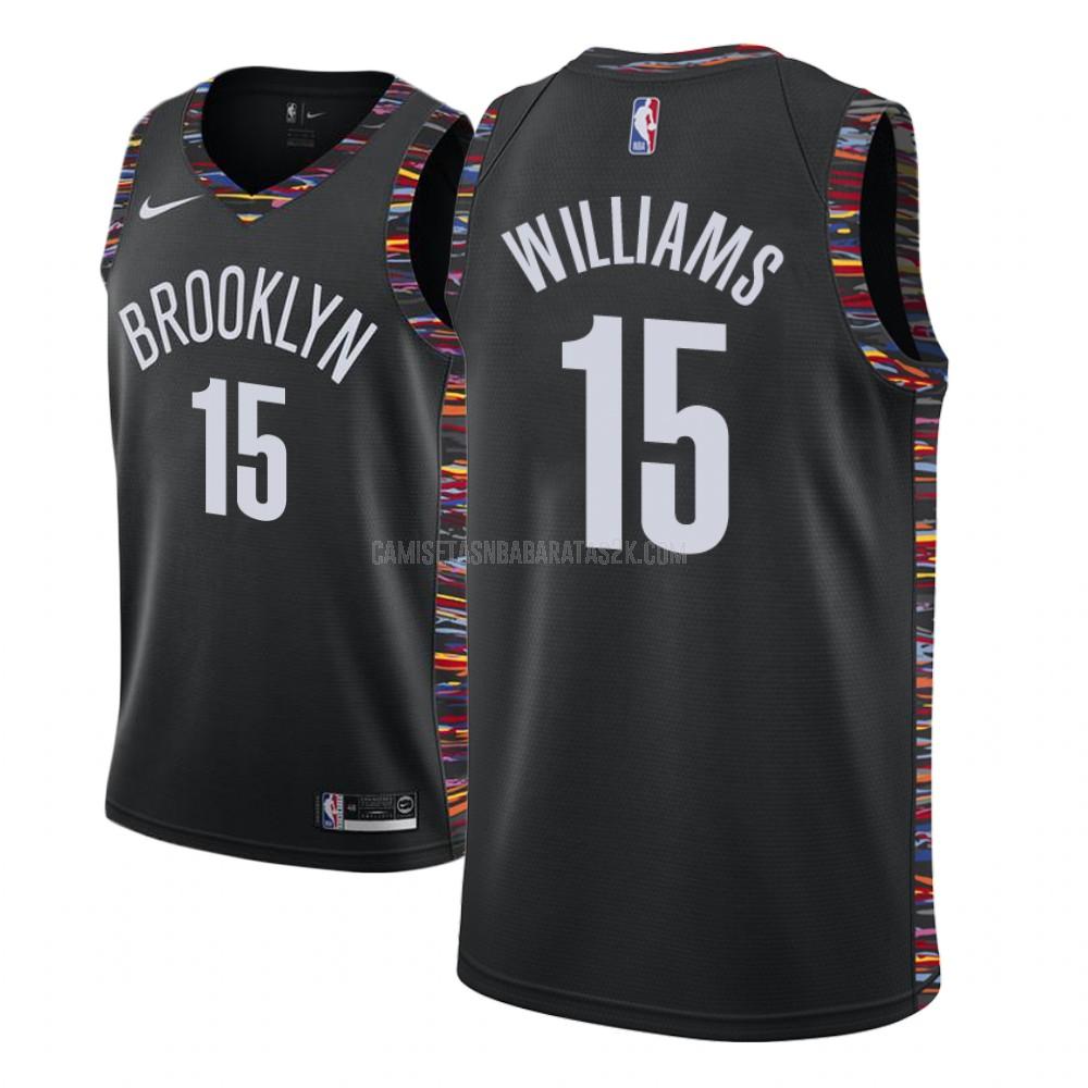 camiseta brooklyn nets de la alan williams 15 niños negro city edition