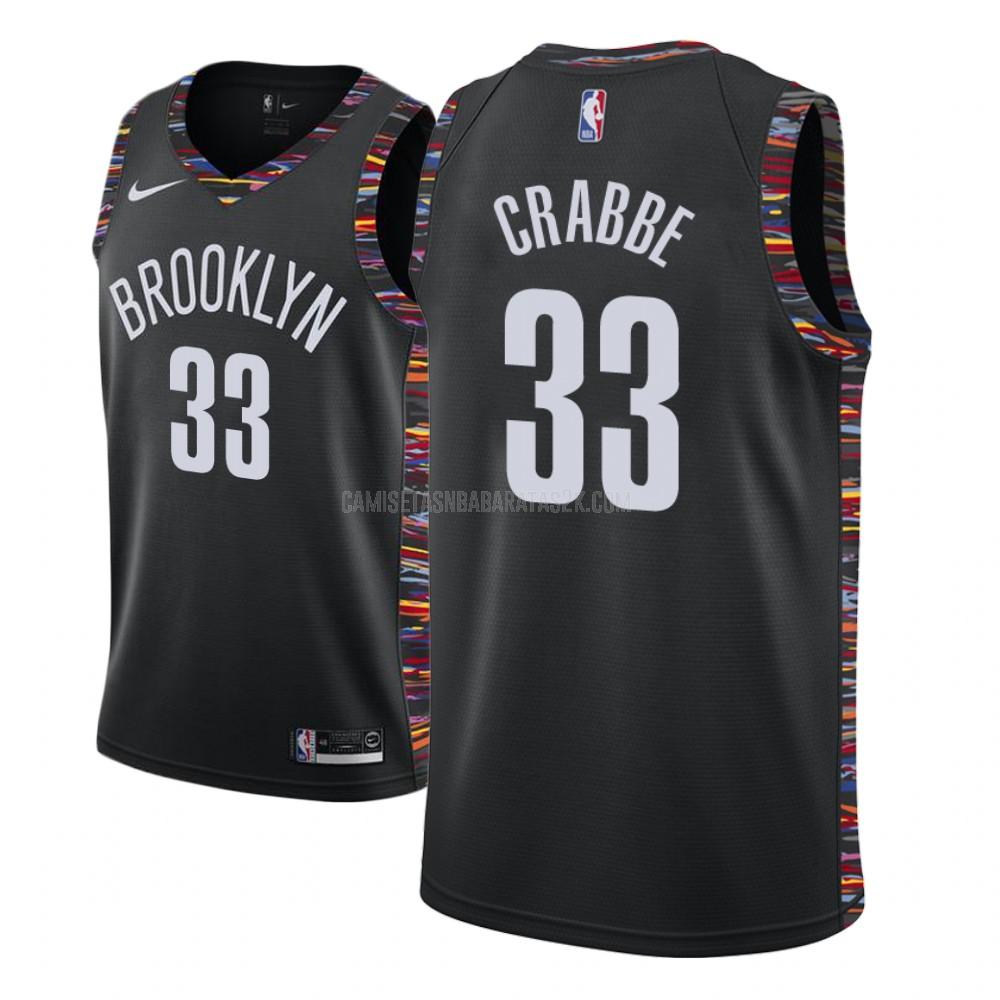 camiseta brooklyn nets de la allen crabbe 33 niños negro edición city