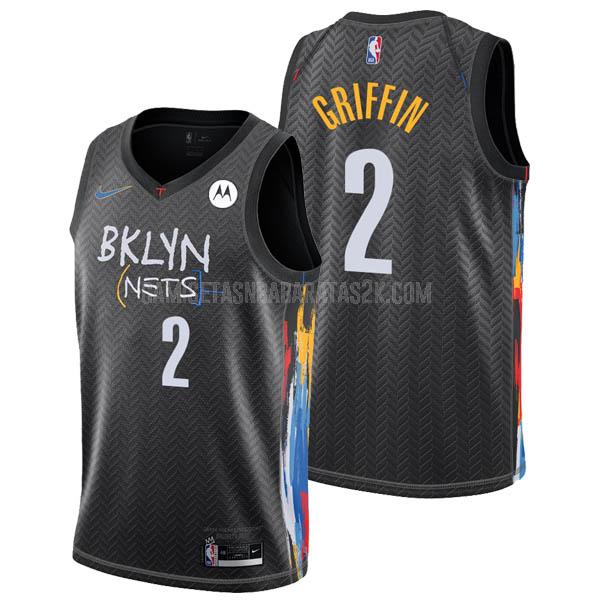 camiseta brooklyn nets de la blake griffin 2 hombres negro city edition 2021