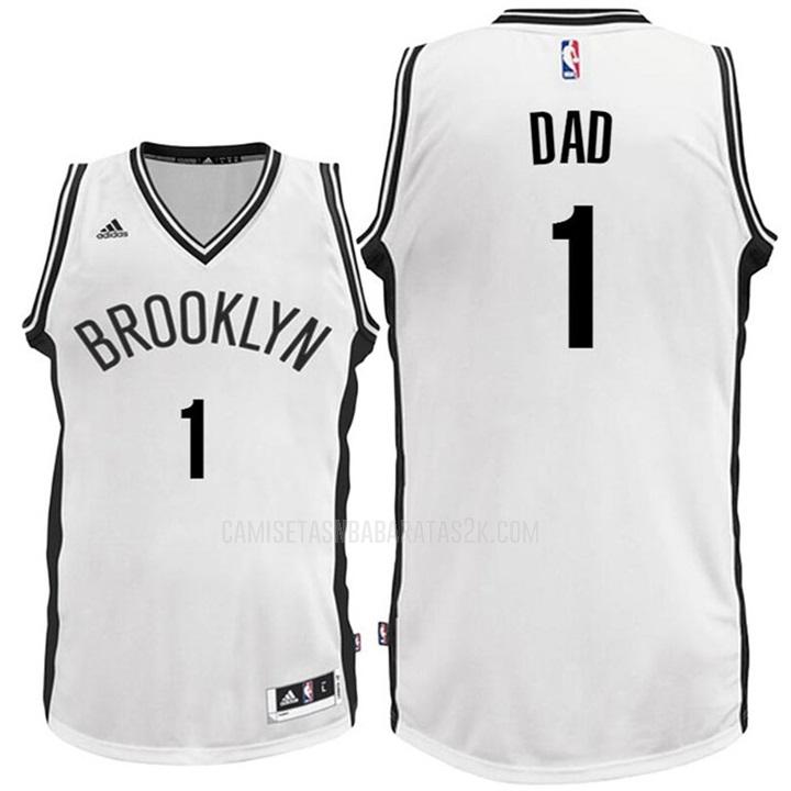camiseta brooklyn nets de la dad 1 hombres blanco dia del padre