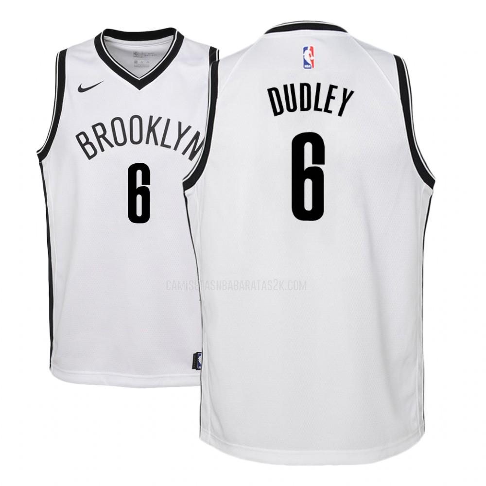 camiseta brooklyn nets de la jared dudley 6 niños blanco association 2018-19