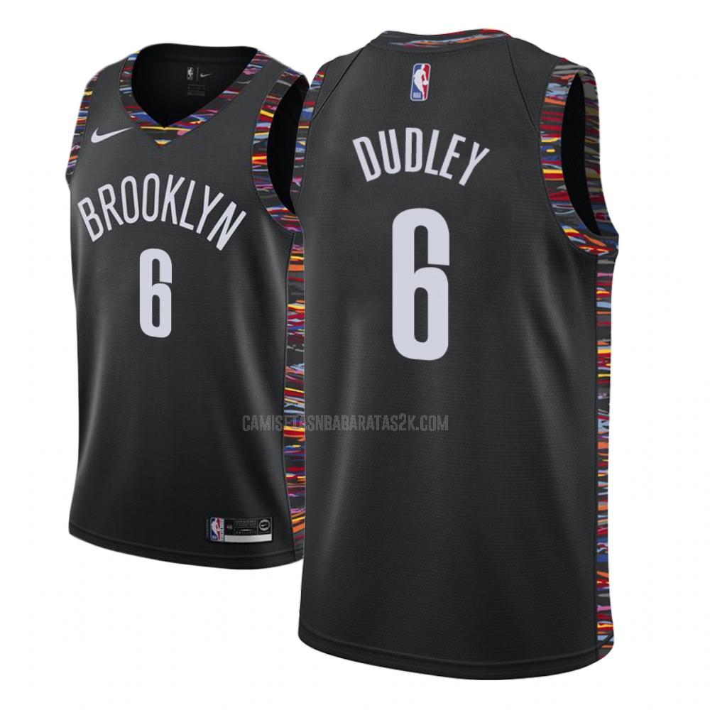 camiseta brooklyn nets de la jared dudley 6 niños negro edición city