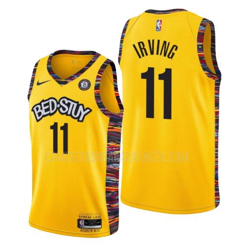 camiseta brooklyn nets de la kyrie irving 11 hombres amarillo edición city 2019-20