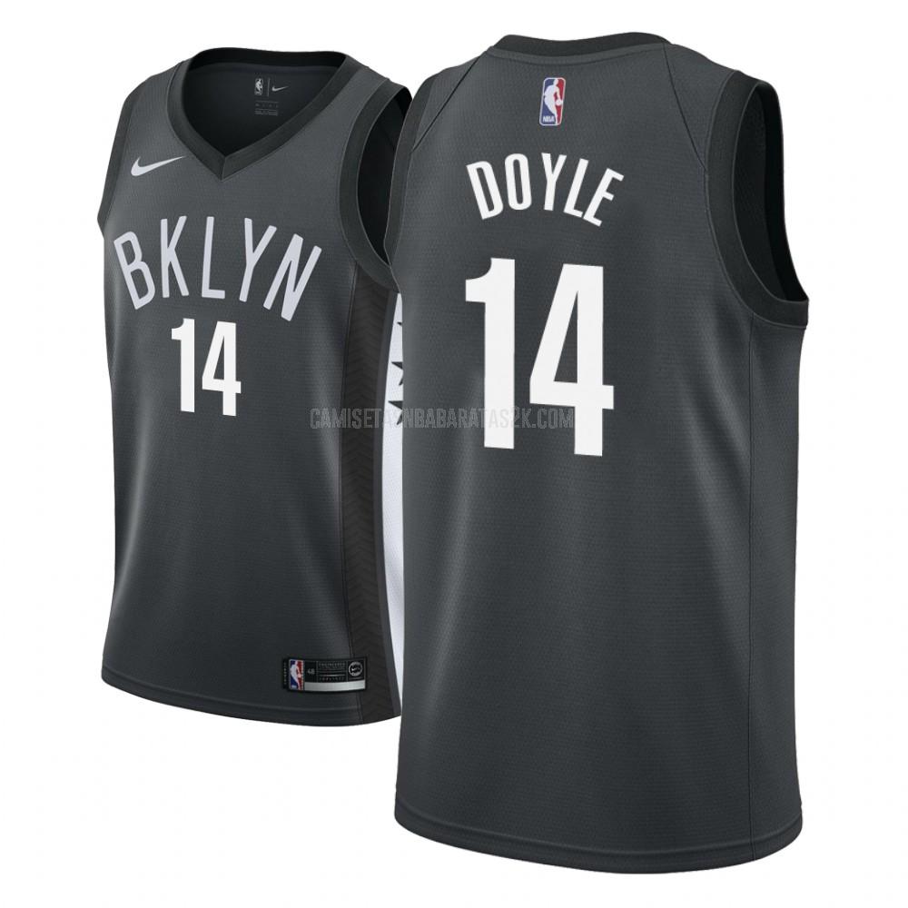 camiseta brooklyn nets de la milton doyle 14 hombres negro statement 2018-19
