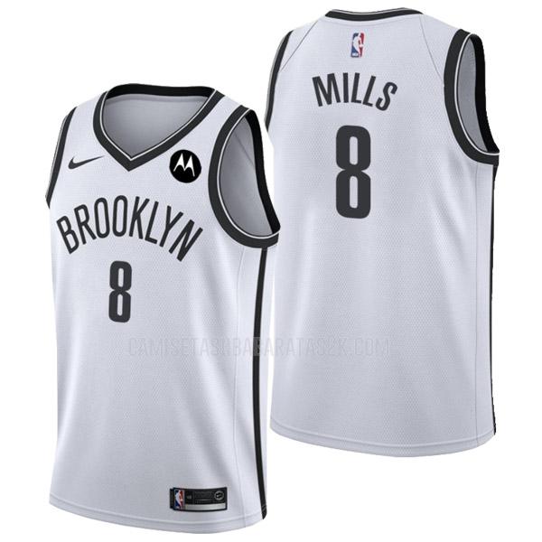camiseta brooklyn nets de la patty mills 8 hombres blanco association edition