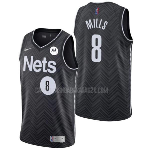 camiseta brooklyn nets de la patty mills 8 hombres negro earned edition 2021-22