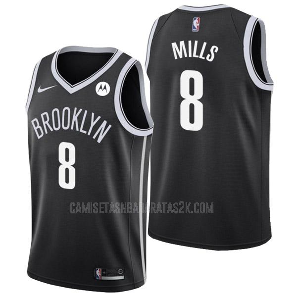 camiseta brooklyn nets de la patty mills 8 hombres negro icon edition